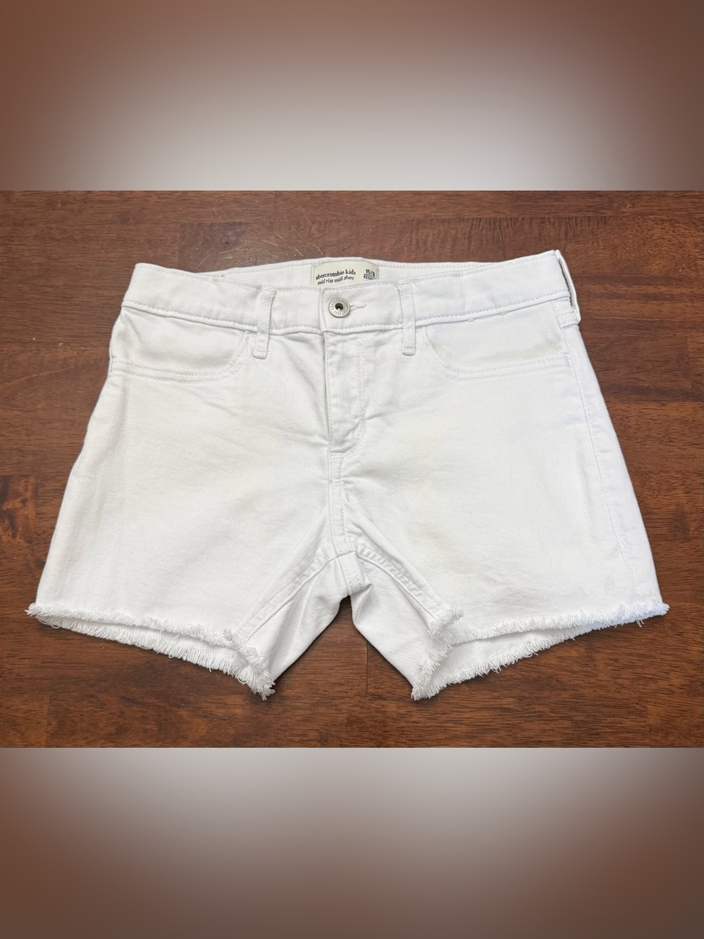 abercrombie kids White Mid Rise Midi Shorts